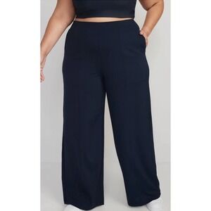 Old Navy Power Soft Go Dry XL High Waisted PowerSoft Wide Leg Pants Navy Blue